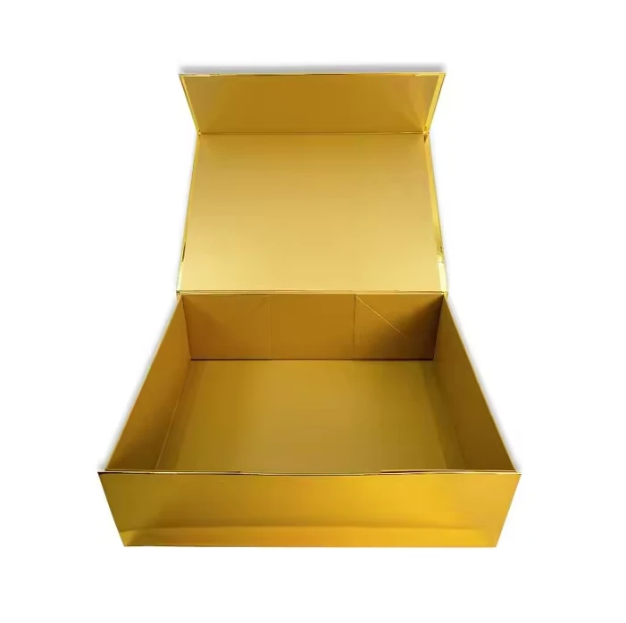 Custom Printed Metallic Gold Cake Boxes